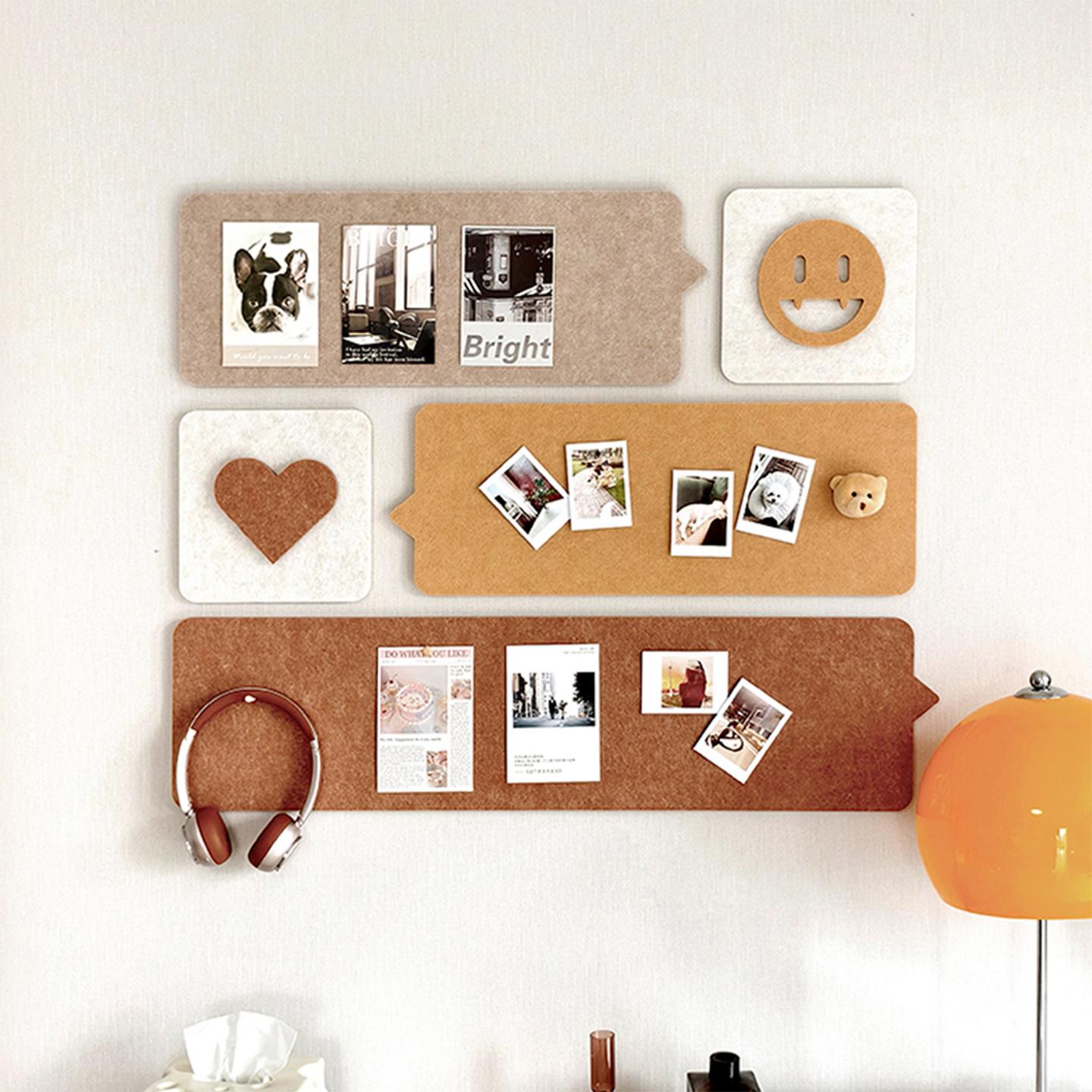毛毡板墙贴照片墙免打孔留言板对话框挂装饰置物架墙板不伤墙墙贴