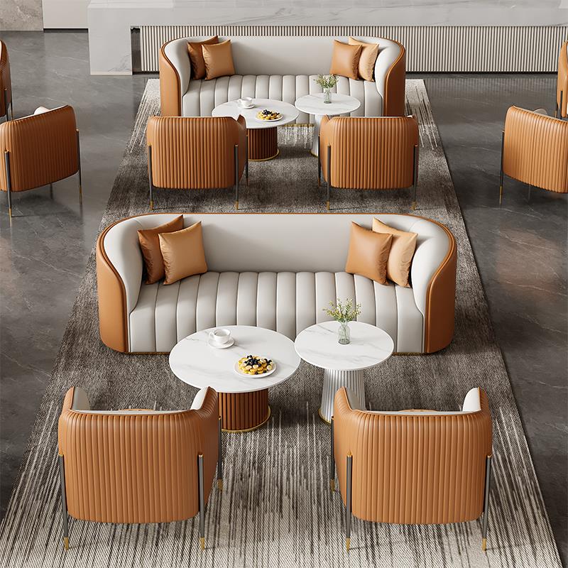 酒店大堂大厅贵宾会所休息区接待会客售楼部沙发售楼处洽谈沙发