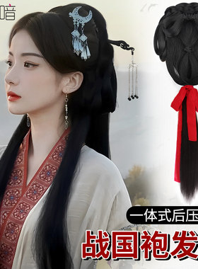 丝丝知音汉服古装战国袍发髻假发