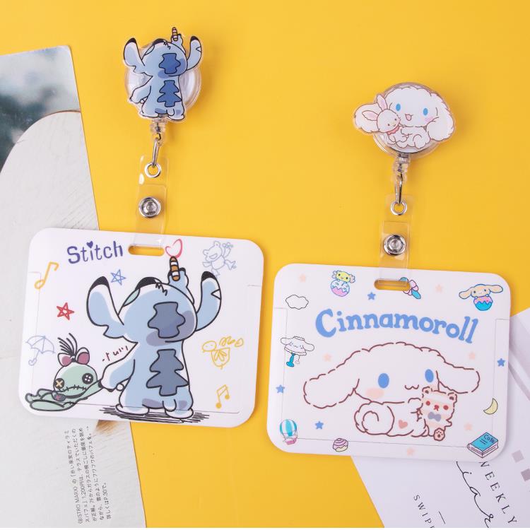 新疆包邮横版卡套证件套易拉扣可伸缩医生护士胸牌扣学生情侣滑盖