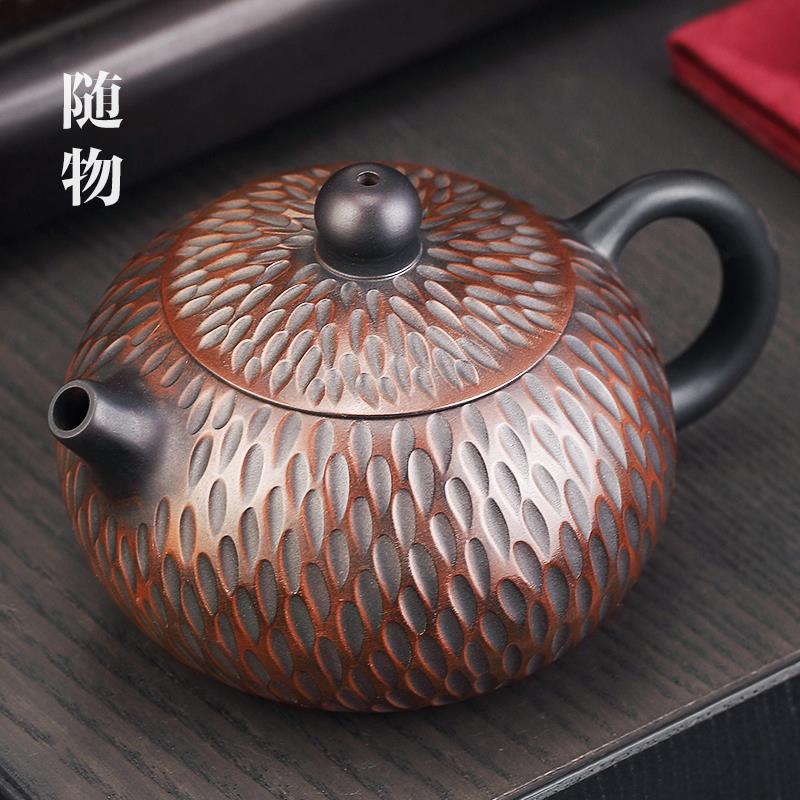 建水紫陶西施壶茶壶陶瓷泡茶壶家用功夫茶具单壶纯手工原矿大容量