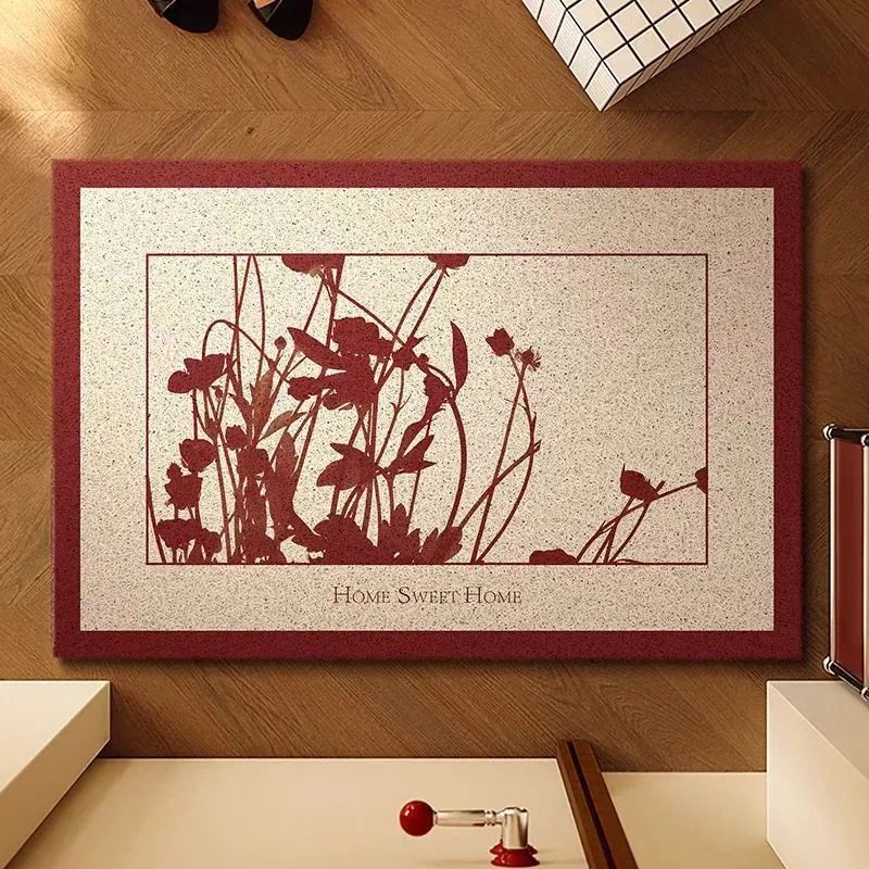 丝圈地垫红色室内玄关入门防滑除尘客厅地垫家用入户地垫结婚地垫,居家布艺,入户地垫,淘宝优惠券,粉丝福利购,淘宝优惠卷