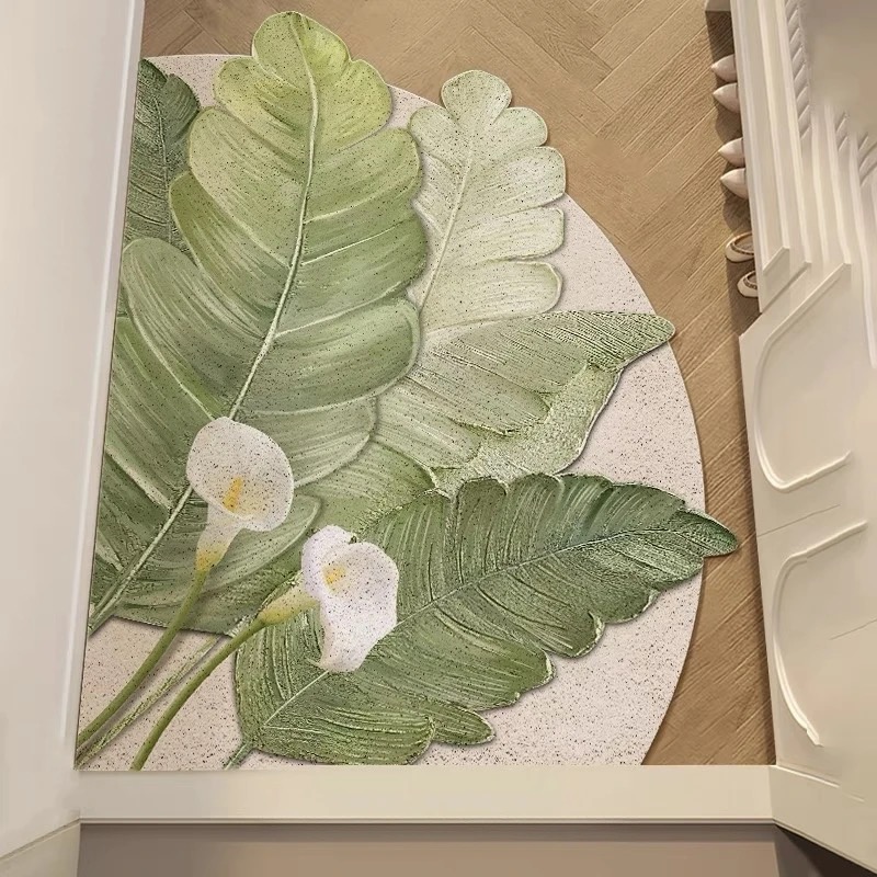 小清新绿植玄关丝圈地垫