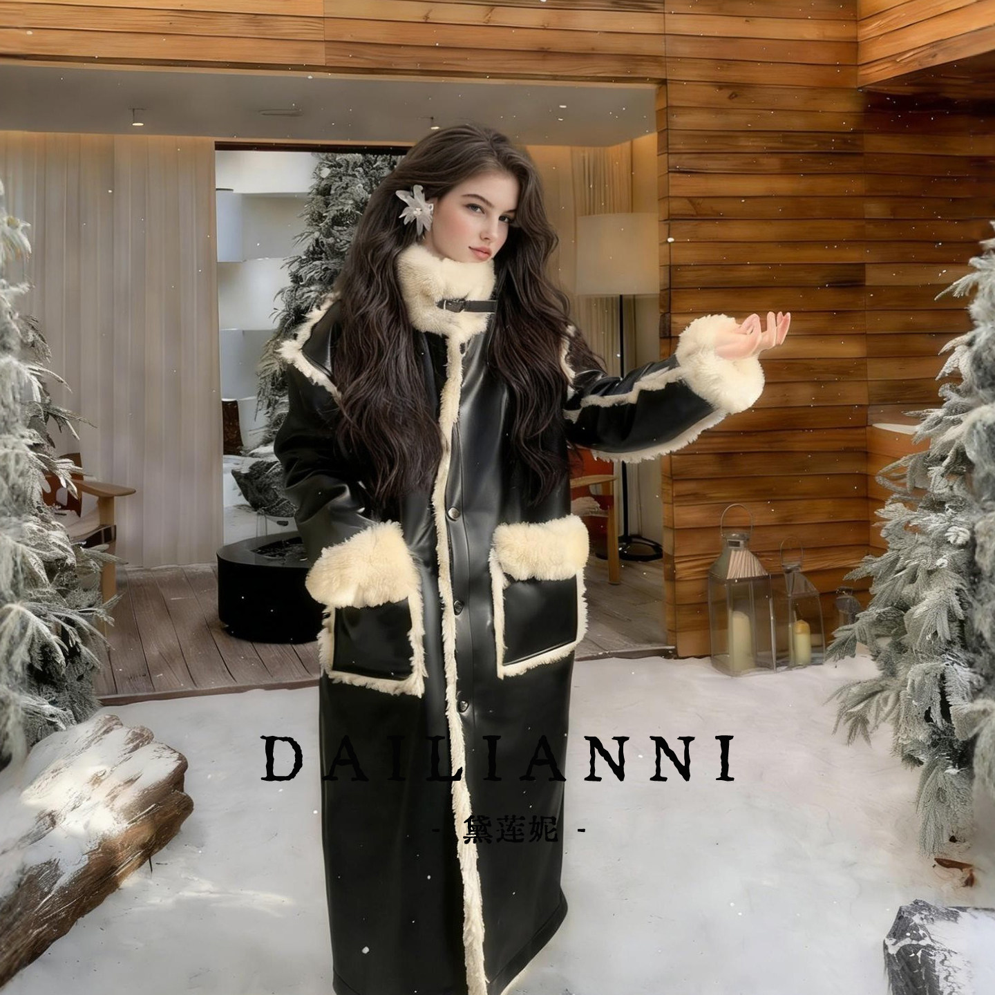 2026年新款年轻款两面穿皮毛一体大衣女立领长款环保羊羔毛毛外套