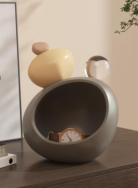 入户门玄关钥匙收纳托 托盘中古风摆件置物架餐边客厅柜家居软装