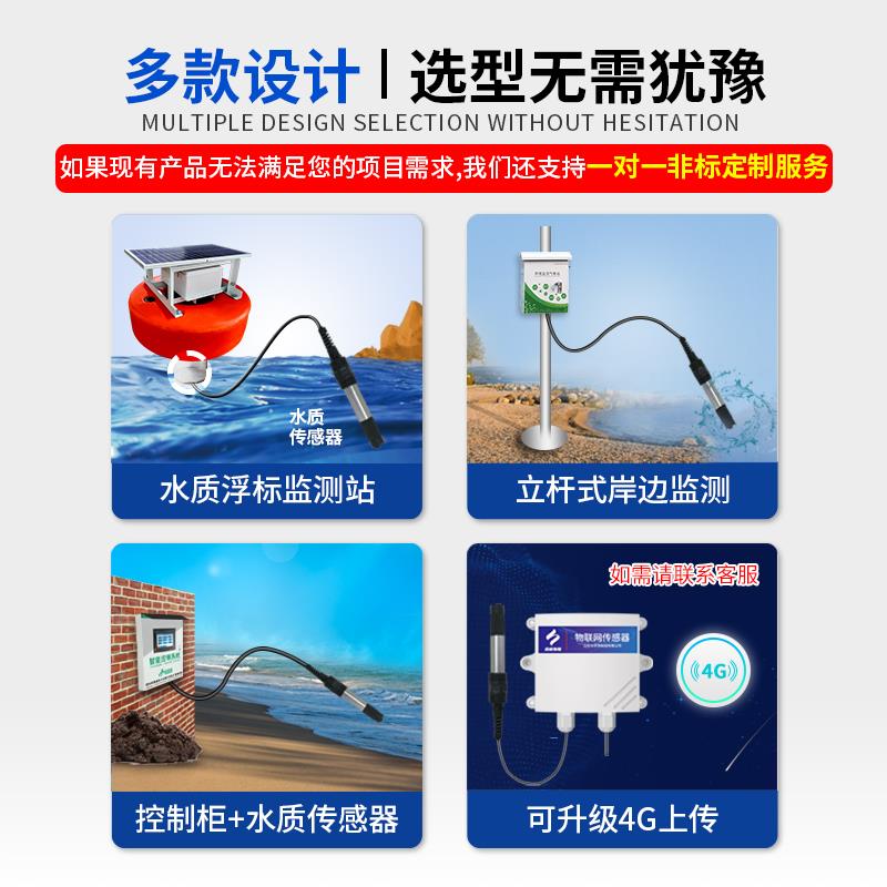 参数水质监测传感器PH电导率溶解氧ORP余氯氨氮浊度在线检测*