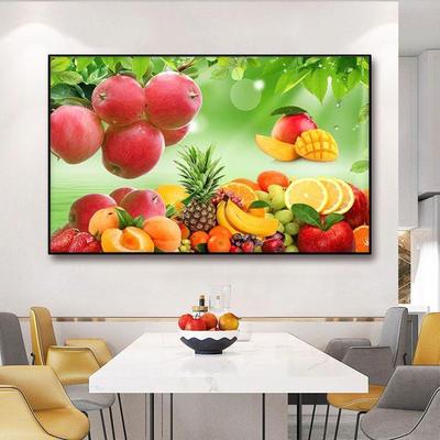 画客厅饭厅餐桌背景墙餐厅水果装饰画苹果挂画简约现代高档晶瓷画