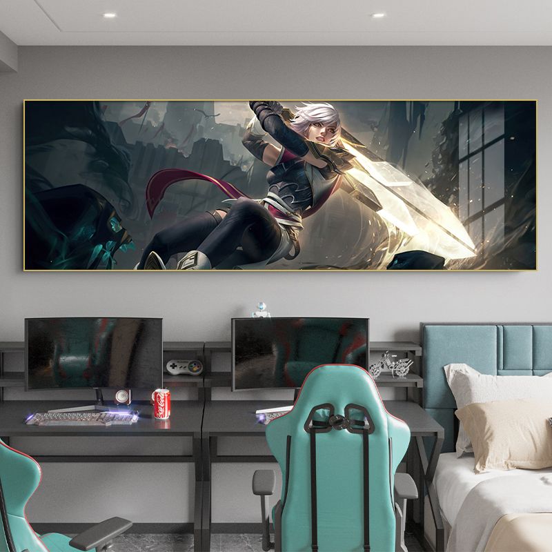 英雄联盟装饰画卧室床头画电竞酒店房间装饰lol游戏网吧网咖壁画