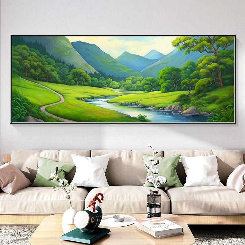 青山绿水客厅装饰画现代简约沙发背景墙壁画风景山水画办公室挂画