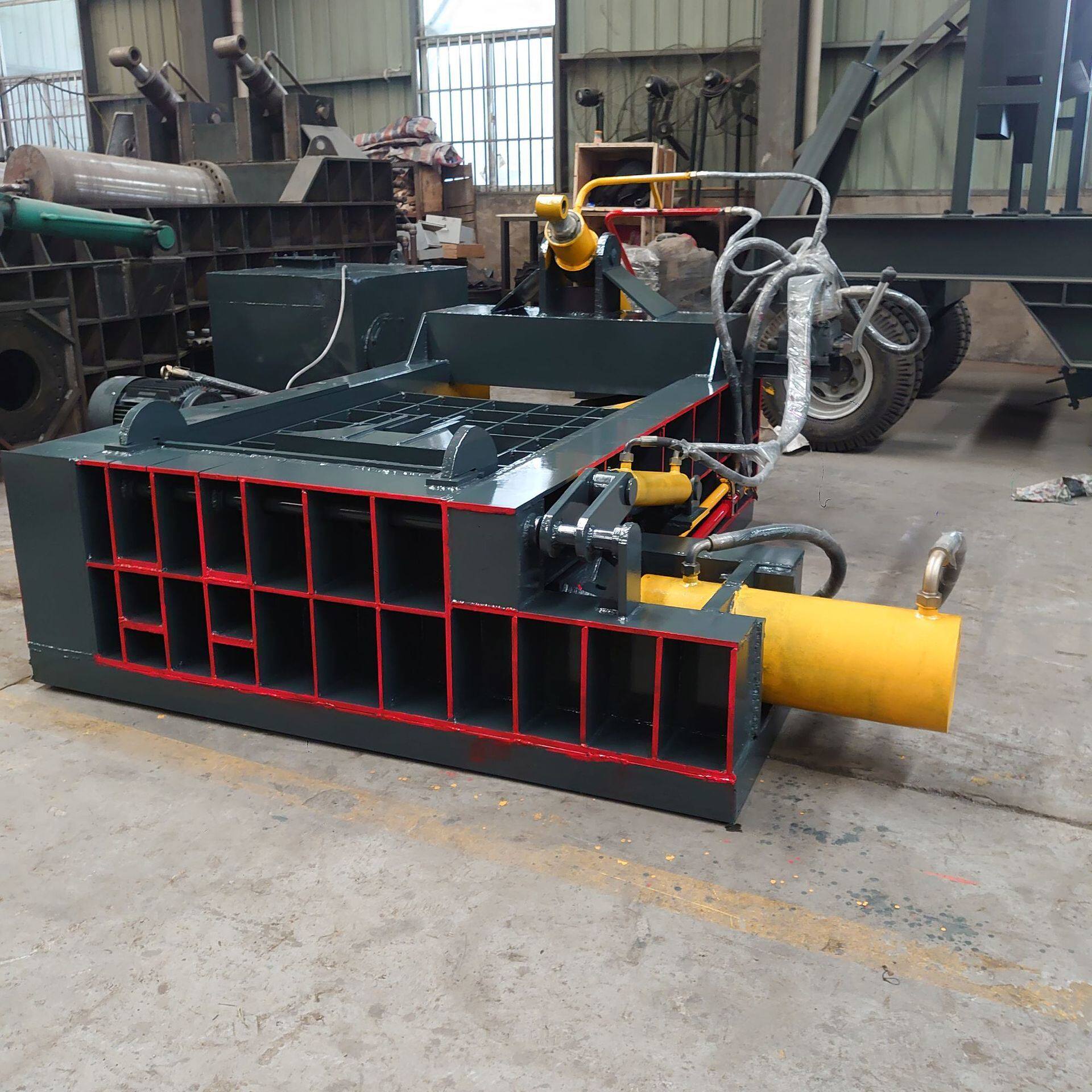 卧式金属废料液压打包机自动翻包废钢压块机废铁丝刨花压块机