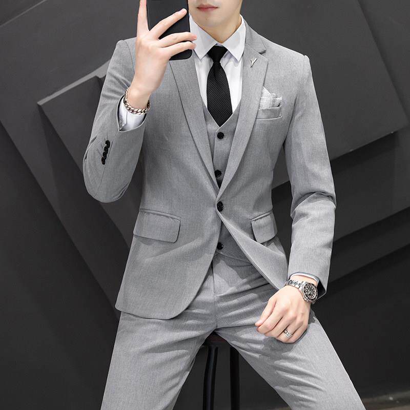 罗蒙西服套装男士商务休闲正装外套韩版修身伴郎结婚礼服免烫上衣