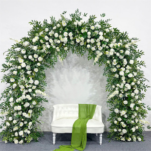 婚礼新款 饰场景布景 道具拱门绿色白色舞台婚礼装