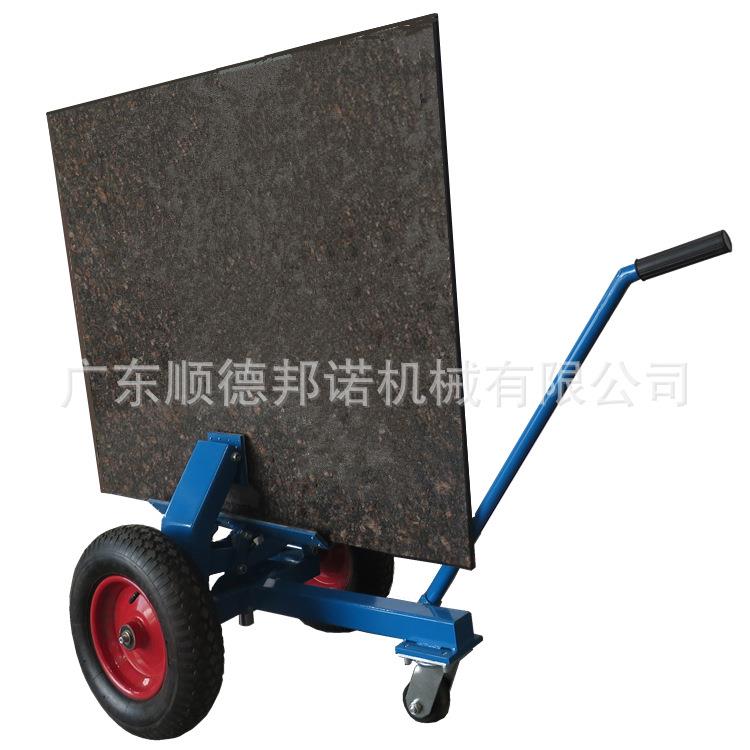车间运输重型石板和厨房台面用自动锁板装载车充气轮式手推车