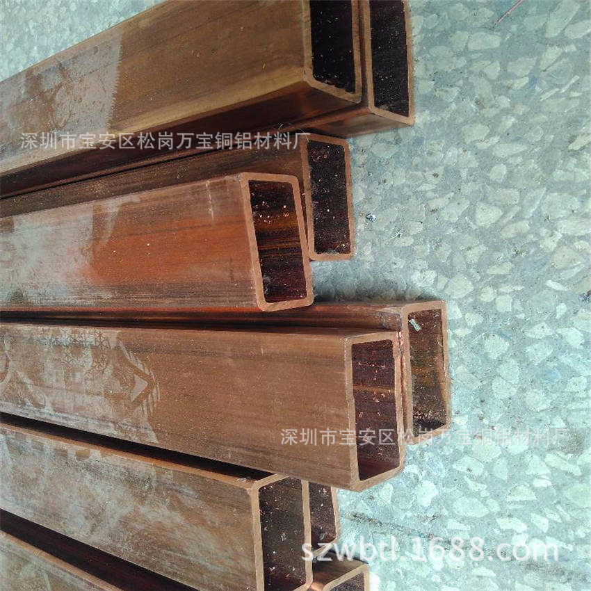 订做T2紫铜方管 装饰紫铜扁管 家具红铜矩形管10*20 10*30 20*40