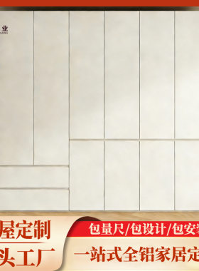 蜂窝全铝合金衣柜卧室家用定制一门到顶现代简约免拉手分段式衣橱
