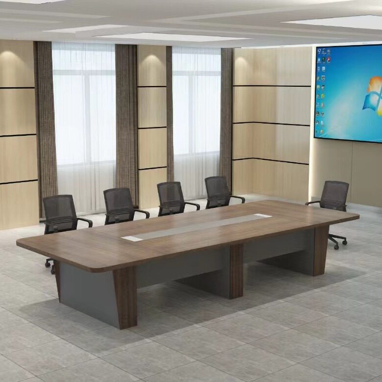 办公家具大型会议桌长桌简约现代办公桌长方形会议室桌椅组合圆角
