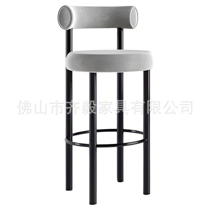 设计师不锈钢酒吧椅升降旋转岛台高脚凳子轻奢吧台椅餐椅化妆椅子