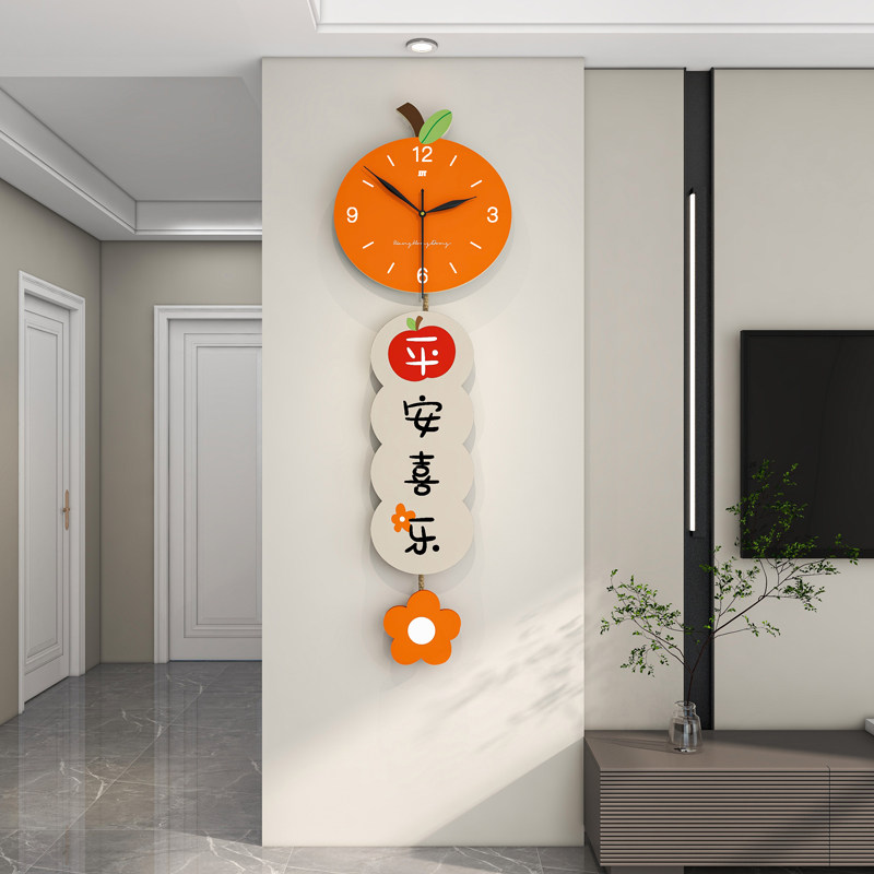 现代新中式新年挂钟钟表客厅时尚高级感餐厅创意装饰时钟挂墙静音