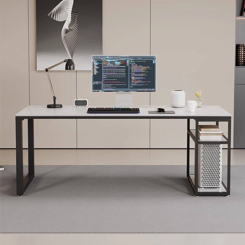 2026北欧岩板大理石电脑桌耐用简约家用办公写字桌台式主机一体桌