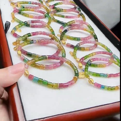 碧玺桶珠DIY手串-约5mm（多样性发其一）  阿忠推荐