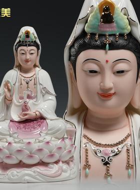 微美12至20吋坐三莲娑婆三圣佛像彩绘观音佛像如来地藏弥勒佛摆件