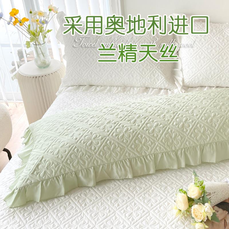 兰精天丝夏季双人长枕套 欧式简约长款凉感枕头套夹棉枕芯内胆罩
