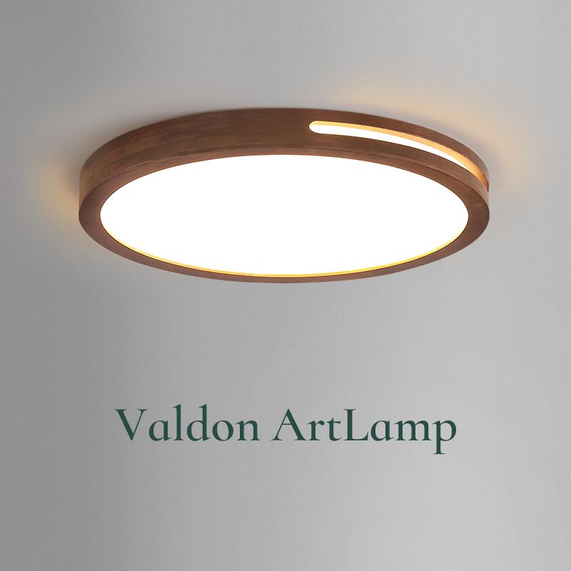 华之灯 卧室茶室新中式简约书房吸顶灯实木设计感现代客厅led灯具