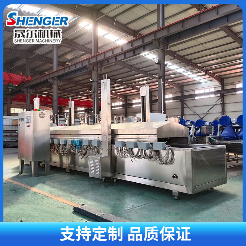 鱼豆腐油炸流水线油炸膨化食品锅巴生产线设备自动翻转麻花油炸机