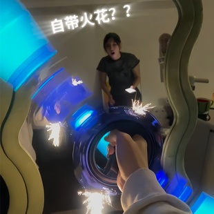 LED发光双刃火旋剑充电版创意可旋转新年春节送小孩礼物儿童玩具