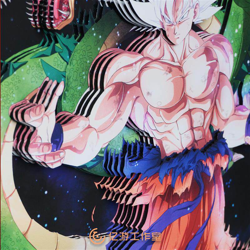 七龙珠孙悟空周边立体画自在极意功形态白神模型动漫挂画