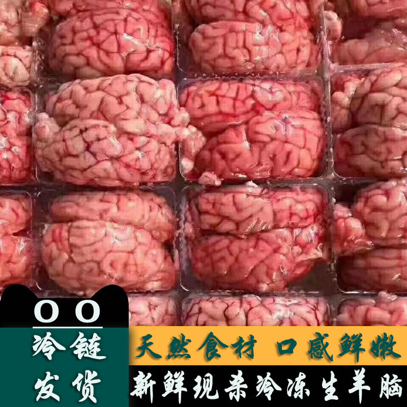 羊脑新鲜羊脑花冷冻生羊脑鲜脑髓脑花火锅羊肉汤食材清真商用包邮