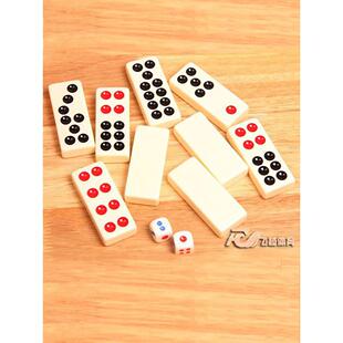 牌九牌骨牌天九麻将排九家用大号加厚加重高档环保密胺28牙黄黑色