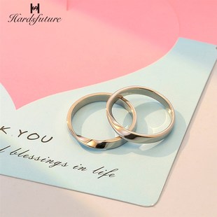 莫比乌斯指环戒指男女纯钛稀有金属小众设计简约素圈情侣对戒刻字