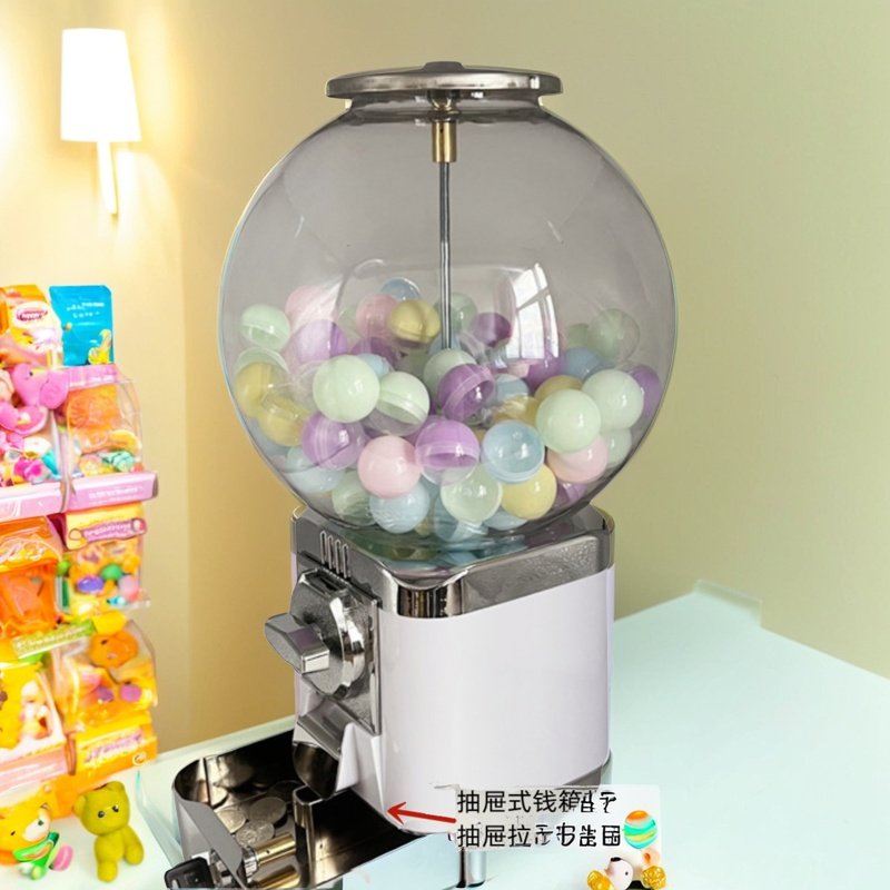 小型商用扭蛋机弹力球机儿童桌面玩具机圆形糖果机抽奖互动投币机