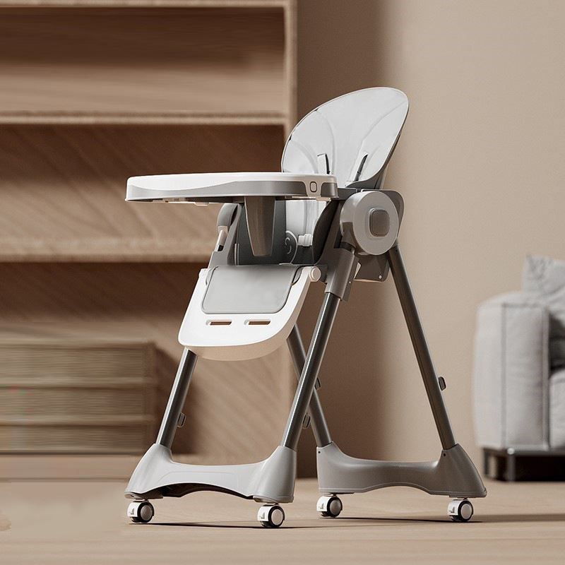 儿童餐椅宝宝餐椅可折叠调档便携式家用婴儿吃饭餐桌椅万向轮餐椅