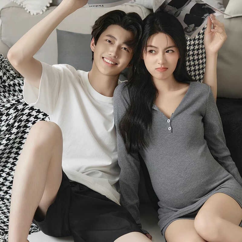 影楼孕妇新款主题韩系甜美可盐可甜休闲套装孕妈个人艺术拍照服装