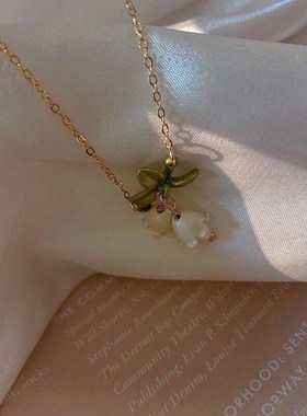 安妮花开|法式森系铃o兰花珍珠项链高级感轻奢清新花朵小众锁骨链