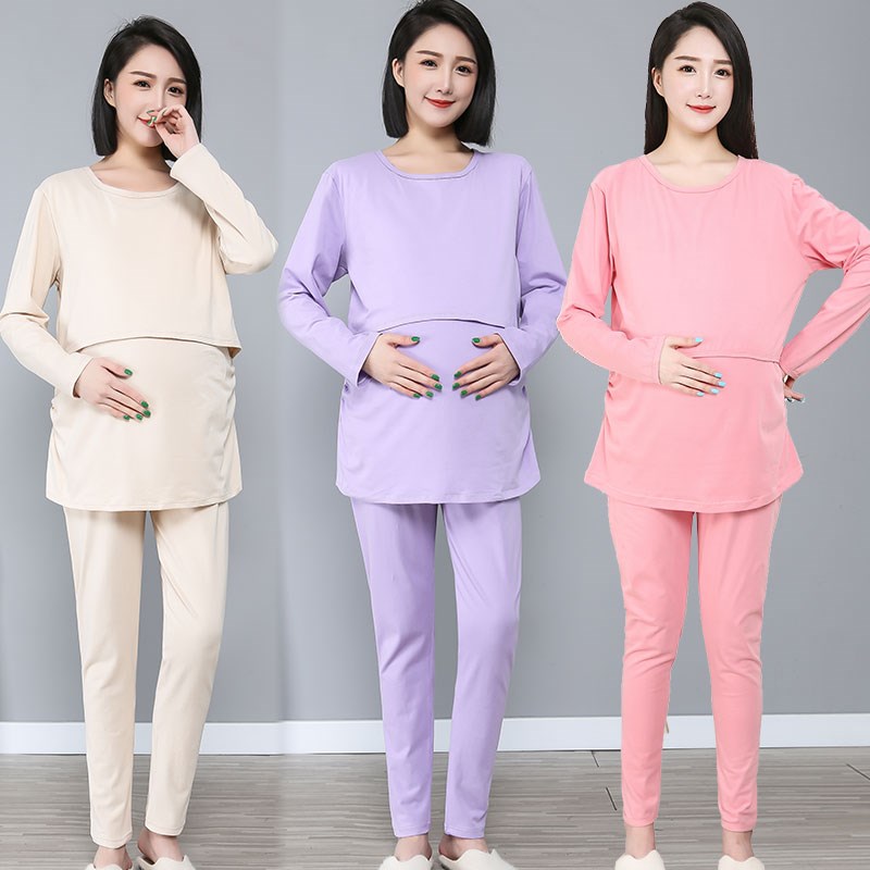 200斤大码孕妇秋衣秋裤套装纯棉300怀孕期春秋款线衣产后哺乳睡衣