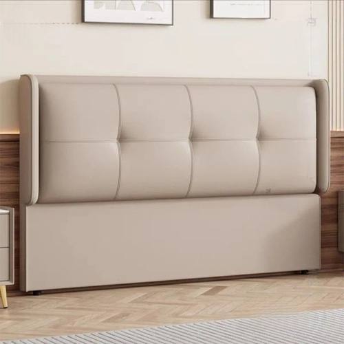 猫抓皮实木轻奢简约落地靠背床头