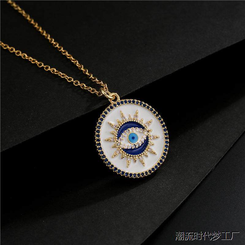 白色滴油恶魔之眼吊坠