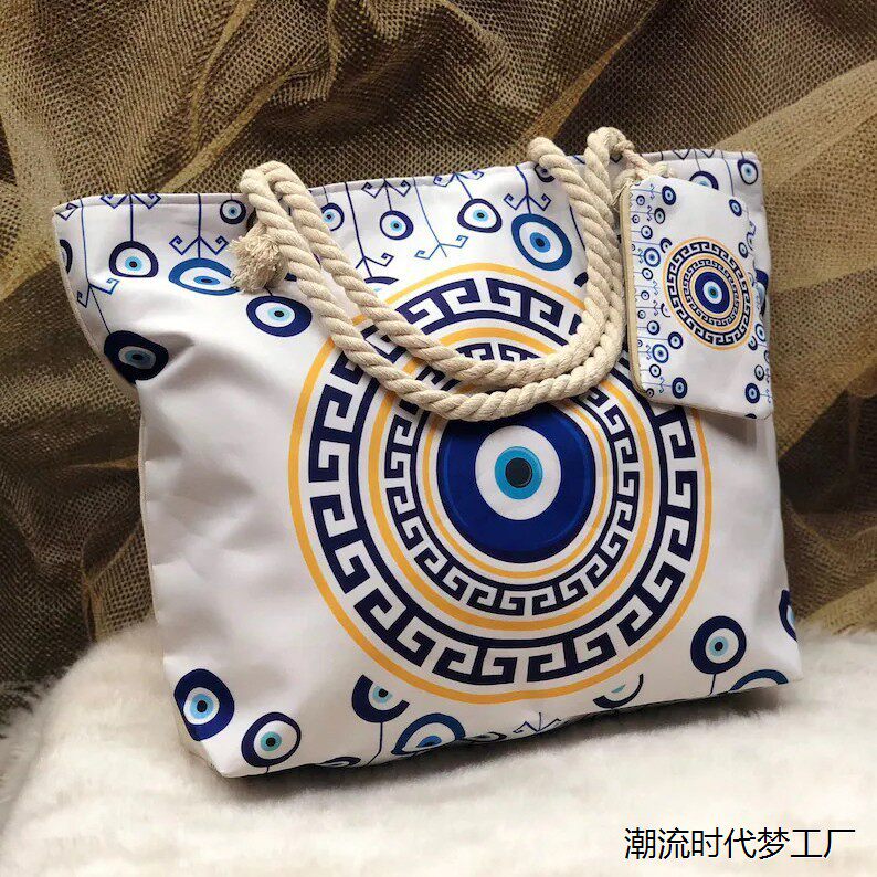 土耳其风恶魔之眼帆布包女沙滩包