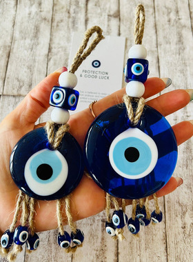 恶魔之眼挂饰Evil Eyes土耳其挂件蓝色玻璃吊饰 家居民宿车内装饰