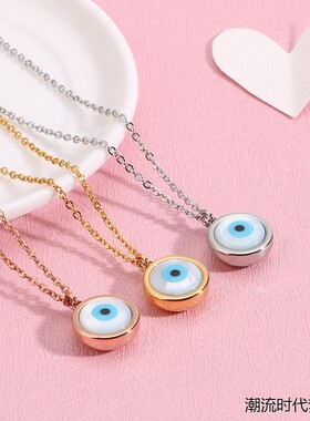 土耳其风格蓝眼睛项链Evil Eye恶魔之眼锁骨链潮流时代简约韩版女