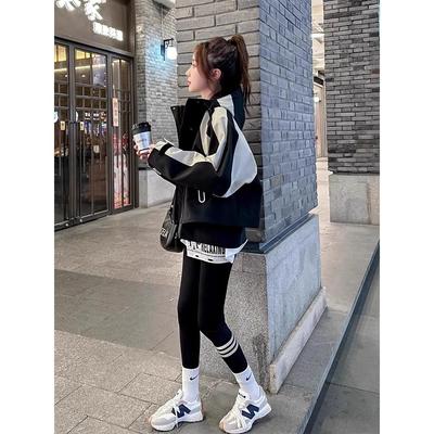 连帽冲锋衣女外套春款2025新款宽松显瘦小个子短款棒球服外搭潮流