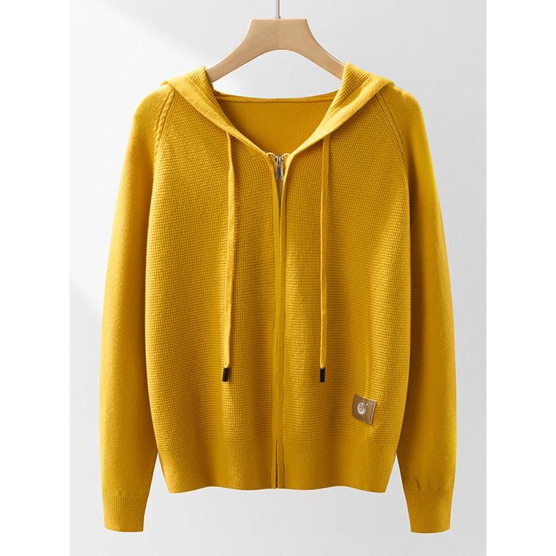 连帽毛衣针织开衫拉链外套上衣春秋2025年新款女装小个子洋气外搭