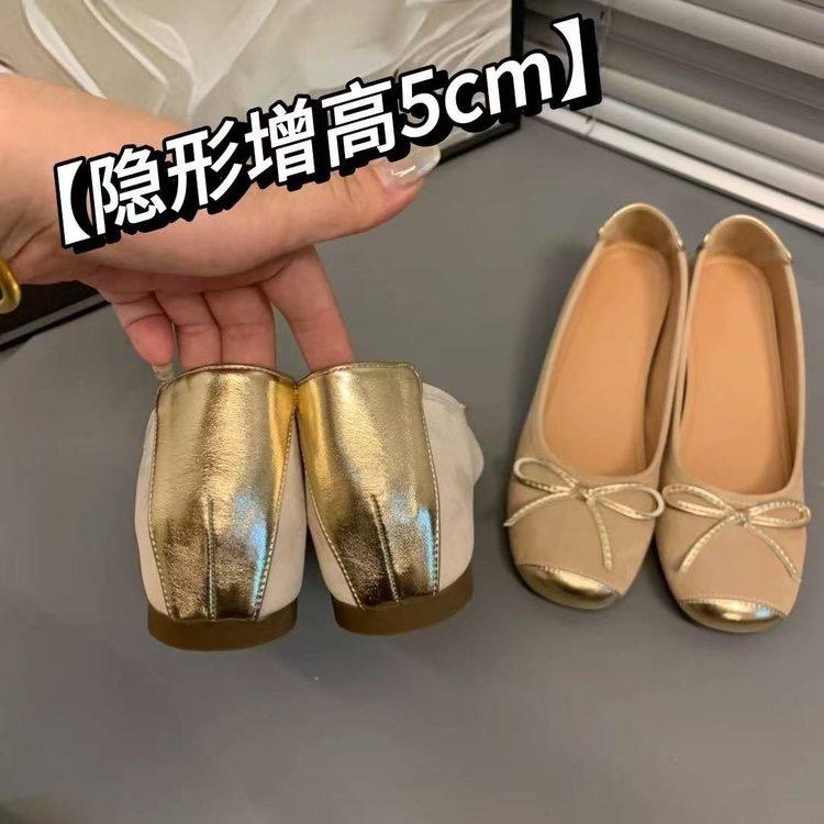 5cm～内增高芭蕾舞鞋女一字扣方头玛丽珍鞋浅口舒适一字扣单鞋