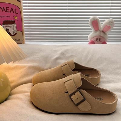复古经典平底勃肯鞋女包头拖鞋2025秋季新款百搭休闲一脚蹬包头拖