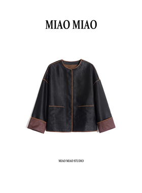 【霖妙】徐淼淼国风非遗重缎香云纱新中式桑蚕丝上衣外套CV1860