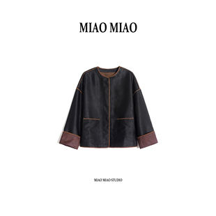 【霖妙】徐淼淼国风非遗重缎香云纱新中式桑蚕丝上衣外套CV1860