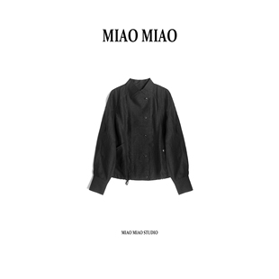 【静舒】徐淼淼早春新中式龟裂纹非遗香云纱国风桑蚕丝上衣J1910